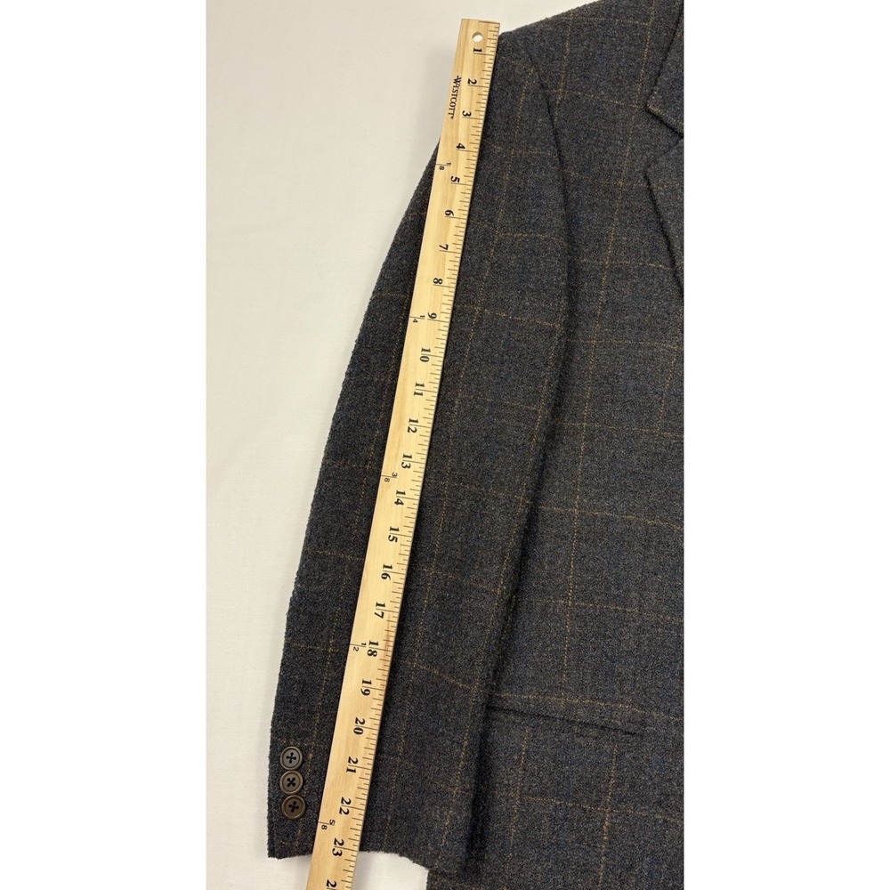 VTG Ermenegildo Zegna "Soft" Textured Boiled Wool Sport Coat 40R Gray Windowpane - Picture 12 of 13